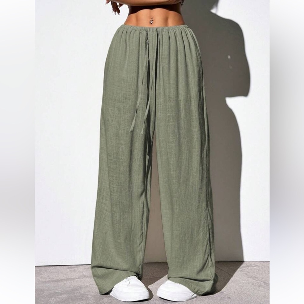 Women's Olive Green Swim Coverup Pants 🍋🟩